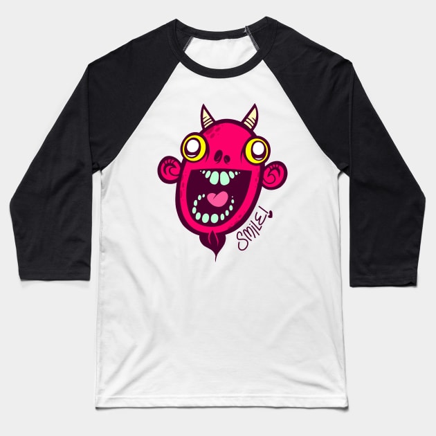 Happy Devil Baseball T-Shirt by ArtisticDyslexia